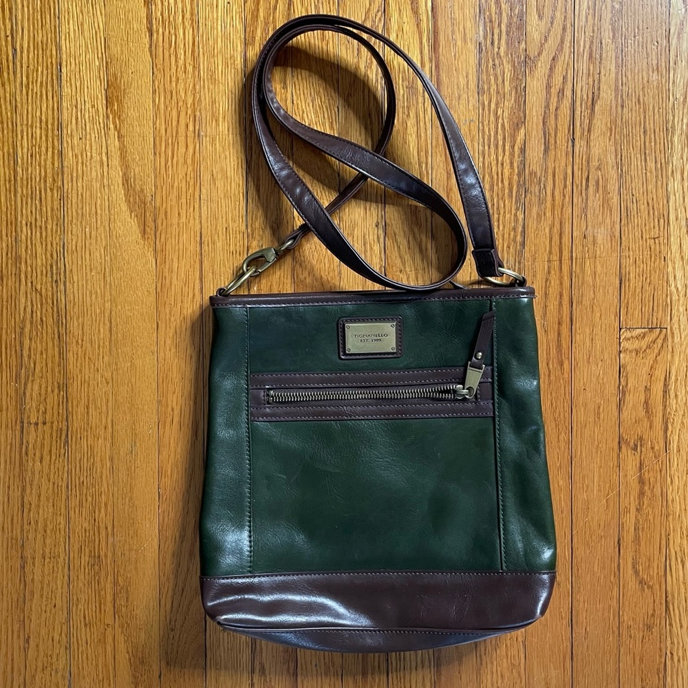 Tignanello genuine leather crossbody bag (green)